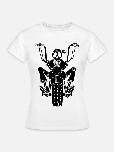 Schwarzes Skelett - Frauen T-Shirt - Weiß
