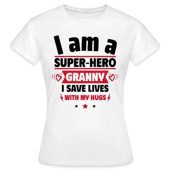 Cadeau pour mamie : Je suis une mamie super-héroïne - T-shirt Femme - blanc - Devant - AI Model Female 172 dark (172cm)