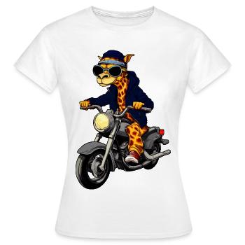 Girafes moto - T-shirt Femme - blanc - Devant - AI Model Female 172 dark (172cm)