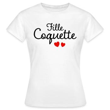 Femme Coquette Humour Mot Affectueux Couple - T-shirt Femme - blanc - Devant - AI Model Female 172 dark (172cm)