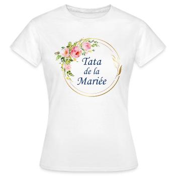 Tata de la mariée - T-shirt Femme - blanc - Devant - AI Model Female 172 dark (172cm)