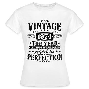 Vintage 1974 Jahrgang Geburtstag Geschenk - Frauen T-Shirt - Weiß - Vorne - AI Model Female 172 dark (172cm)