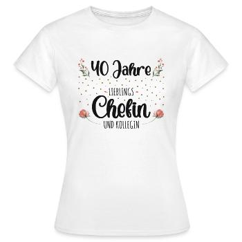 40 Jahre Jubiläum Chefin - Frauen T-Shirt - Weiß - Vorne - AI Model Female 172 dark (172cm)
