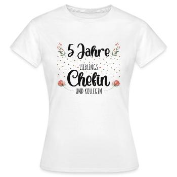 5 Jahre Jubiläum Chefin - Frauen T-Shirt - Weiß - Vorne - AI Model Female 172 dark (172cm)