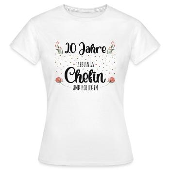 20 Jahre Jubiläum Chefin - Frauen T-Shirt - Weiß - Vorne - AI Model Female 172 dark (172cm)