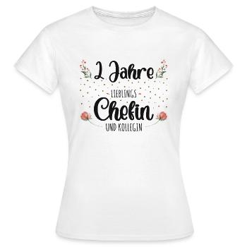 2 Jahre Jubiläum Chefin - Frauen T-Shirt - Weiß - Vorne - AI Model Female 172 dark (172cm)