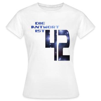 THE ANSWER IS 42 - Women's T-Shirt - white - Front - AI Model Female 172 dark (172cm)