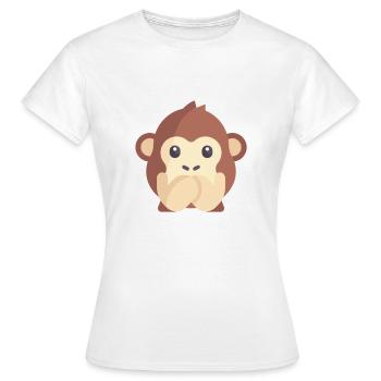 émoticône de singe mignon - T-shirt Femme - blanc - Devant - AI Model Female 172 dark (172cm)