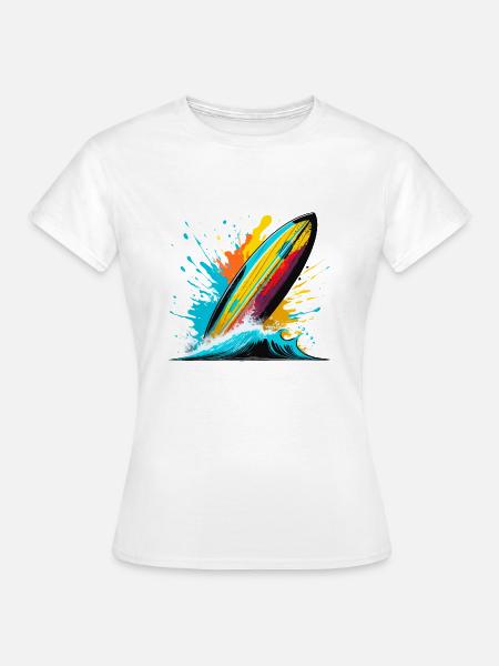 Surfbrett - Frauen T-Shirt - Weiß
