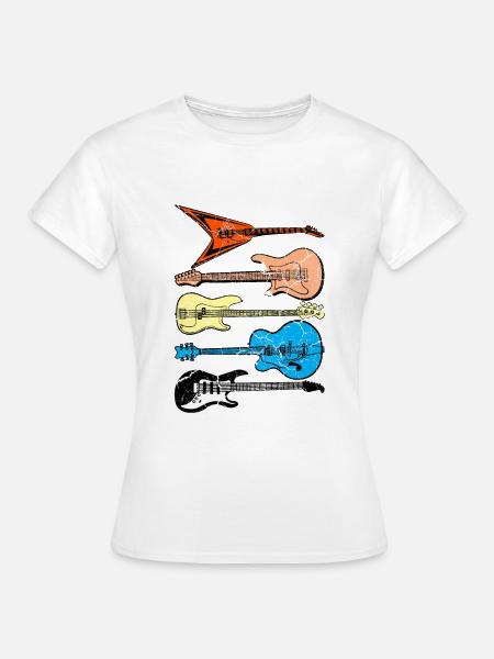 Gitarre Gitarren Geschenkidee - Frauen T-Shirt - Weiß