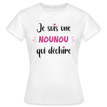 Je suis une nounou qui déchire - T-shirt Femme - blanc - Devant - AI Model Female 172 dark (172cm)