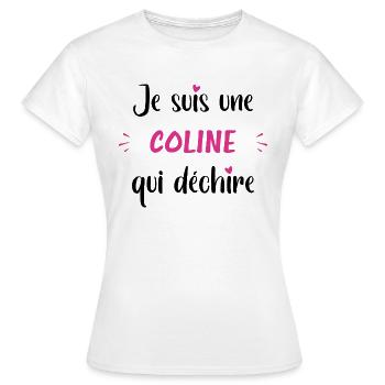 Je suis une coline qui déchire - T-shirt Femme - blanc - Devant - AI Model Female 172 dark (172cm)