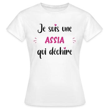 Je suis une assia qui déchire - T-shirt Femme - blanc - Devant - AI Model Female 172 dark (172cm)