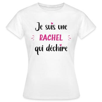 Je suis une rachel qui déchire - T-shirt Femme - blanc - Devant - AI Model Female 172 dark (172cm)