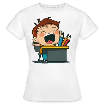 Écolier excité - T-shirt Femme - blanc - Devant - AI Model Female 172 dark (172cm)