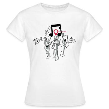 Banda Posaune; Du bist hier - Frauen T-Shirt - Weiß - Vorne - AI Model Female 172 dark (172cm)