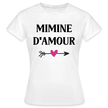 mimine d'amour - T-shirt Femme - blanc - Devant - AI Model Female 172 dark (172cm)
