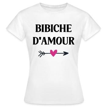 bibiche d'amour - T-shirt Femme - blanc - Devant - AI Model Female 172 dark (172cm)