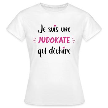 Je suis une judokate qui déchire - T-shirt Femme - blanc - Devant - AI Model Female 172 dark (172cm)