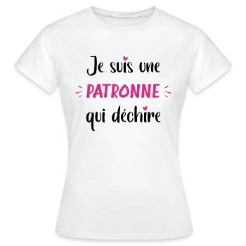 Je suis une patronne qui déchire - T-shirt Femme - blanc - Devant - AI Model Female 172 dark (172cm)