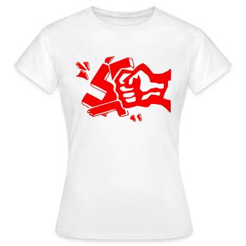 Contre le poing des nazis - T-shirt Femme - blanc - Devant - AI Model Female 172 dark (172cm)