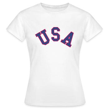 USA - États-Unis d'Amérique - T-shirt Femme - blanc - Devant - AI Model Female 172 dark (172cm)