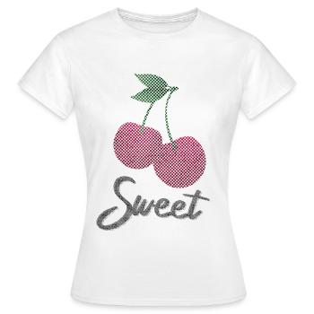 Süße Kirsche Frucht Erdbeere Geschenk kirschbaum - Frauen T-Shirt - Weiß - Vorne - AI Model Female 172 dark (172cm)