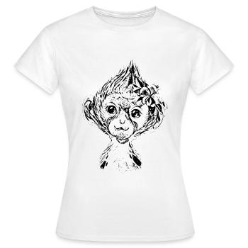 Singes - T-shirt Femme - blanc - Devant - AI Model Female 172 dark (172cm)