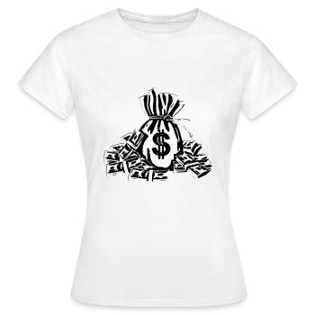 Geld - Frauen T-Shirt - Weiß - Vorne - AI Model Female 172 dark (172cm)