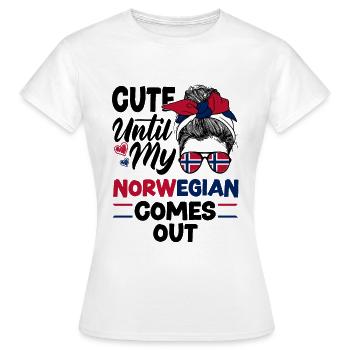 Norwegen Norwegisch süß bis mein Norwegisch kommt - Frauen T-Shirt - Weiß - Vorne - AI Model Female 172 dark (172cm)