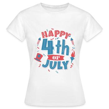 Happy 4th Of July USA Independence Day - Women's T-Shirt - white - Front - AI Model Female 172 dark (172cm)