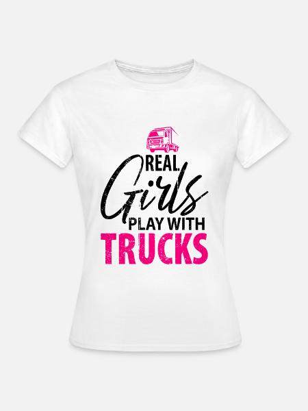 Fernfahrer LKW Fahrer Berufskraftfahrer Damen - Frauen T-Shirt - Weiß