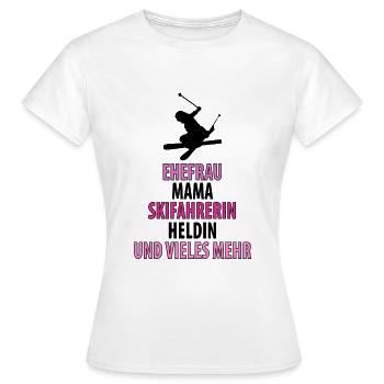 Ski Skifahren Skifahrerin Skiurlaub Skier Damen - Frauen T-Shirt - Weiß - Vorne - AI Model Female 172 dark (172cm)