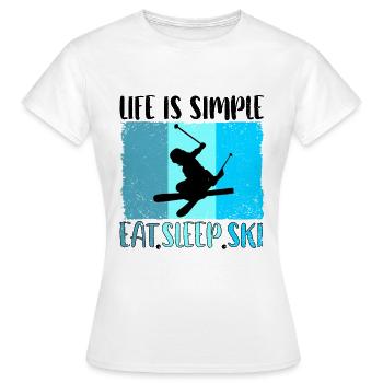 Ski ski Skieurs Vacances au ski - T-shirt Femme - blanc - Devant - AI Model Female 172 dark (172cm)