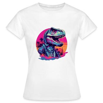 T-Rex futuriste - T-shirt Femme - blanc - Devant - AI Model Female 172 dark (172cm)