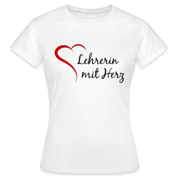 Lehrerin mit Herz – Abschiedsgeschenk - Frauen T-Shirt - Weiß - Vorne - AI Model Female 172 dark (172cm)