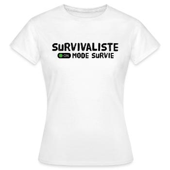 Survivaliste en mode survie - T-shirt Femme - blanc - Devant - AI Model Female 172 dark (172cm)