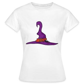Halloween witch hat spider - Women's T-Shirt - white - Front - AI Model Female 172 dark (172cm)