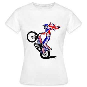 Speedway Driver - United Kingdom - Frauen T-Shirt - Weiß - Vorne - AI Model Female 172 dark (172cm)
