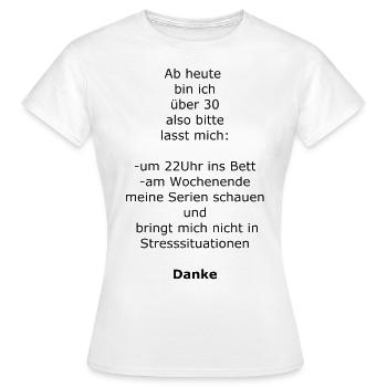 30+ - Women's T-Shirt - white - Front - AI Model Female 172 dark (172cm)