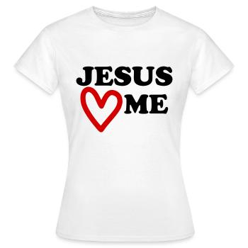 Jesus loves me heart loves me - Women's T-Shirt - white - Front - AI Model Female 172 dark (172cm)