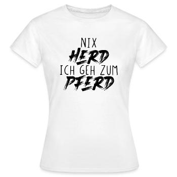 Nix Herd Ich Geh Zum Pferd - Frauen T-Shirt - Weiß - Vorne - AI Model Female 172 dark (172cm)