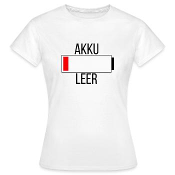 Akku Leer - Frauen T-Shirt - Weiß - Vorne - AI Model Female 172 dark (172cm)