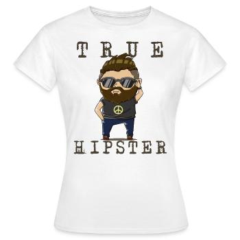 Hipster - T-shirt Femme - blanc - Devant - AI Model Female 172 dark (172cm)