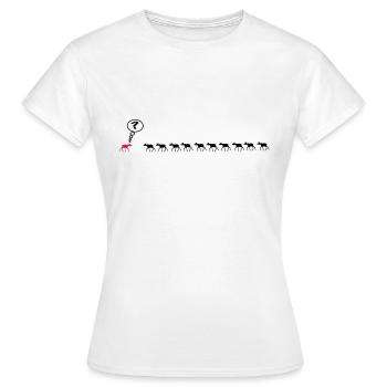 Orignaux 10 +1 =? confus Elk - T-shirt Femme - blanc - Devant - AI Model Female 172 dark (172cm)