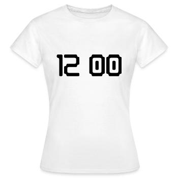Heure 12 heures digitale - T-shirt Femme - blanc - Devant - AI Model Female 172 dark (172cm)