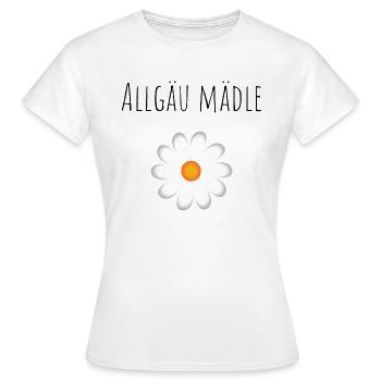 Allgäu Mädle Design - T-shirt Femme - blanc - Devant - AI Model Female 172 dark (172cm)