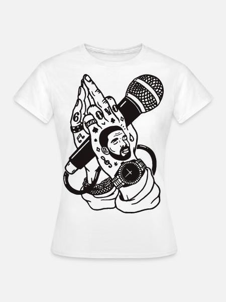 MIC DER GEBETSHAND - Frauen T-Shirt - Weiß