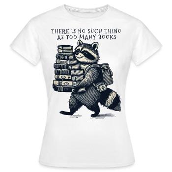 Retro Waschbär Design Niedlicher Bücherliebhaber - Frauen T-Shirt - Weiß - Vorne - AI Model Female 172 dark (172cm)