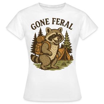 Gone Feral Prepper Survival Bushcrafting - Women's T-Shirt - white - Front - AI Model Female 172 dark (172cm)